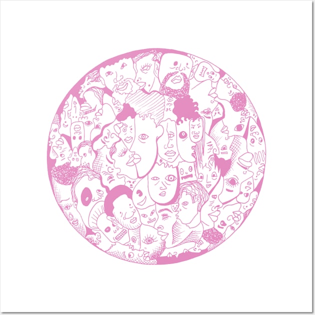 Light Pink Many Faces Wall Art by kenallouis